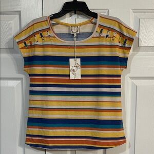 Striped Short Sleeve Women's Top
